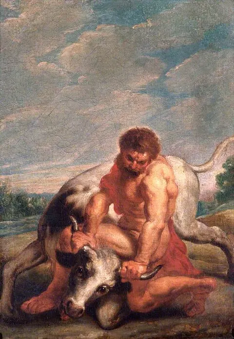 Hercules Wrestling with Achelous in the Form of a Bull