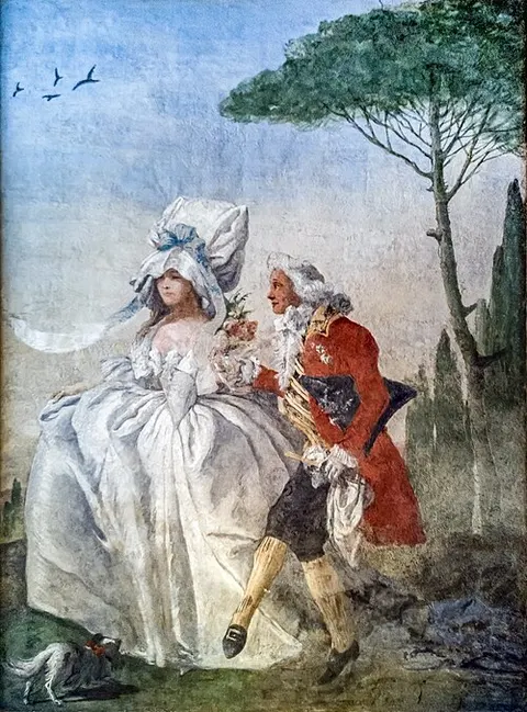 Minuetto in villa Affreschi da villa di Zianigo - Giandomenico Tiepolo - Ca’ Rezzonico