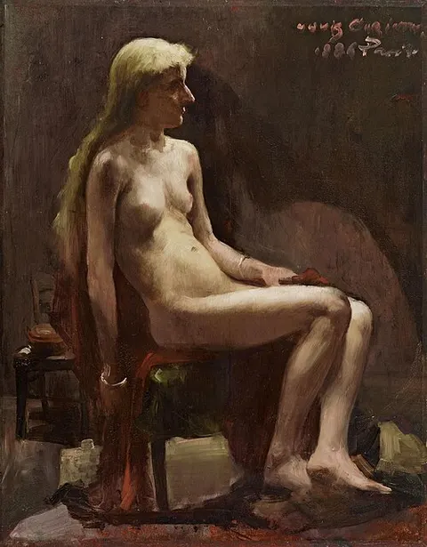 Sitting female nude