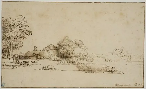 A Farmhouse by a canal