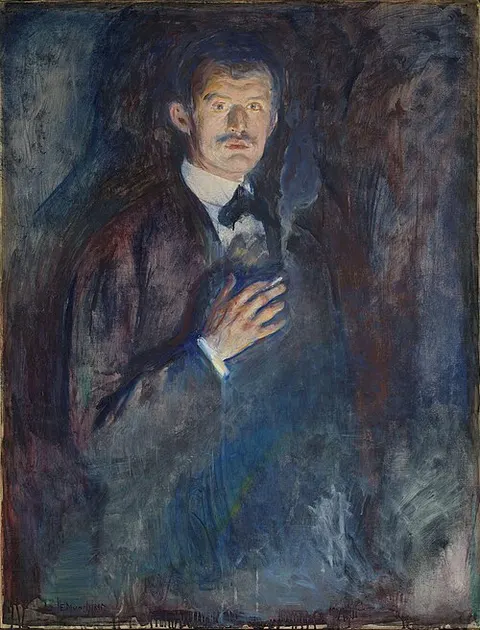 Autorretrato con cigarrillo