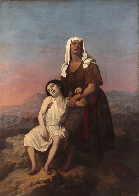 Agar e Ismael en el desierto