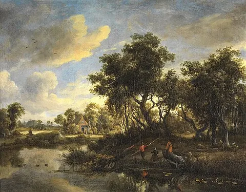 Sunny Landscape with a Cottage