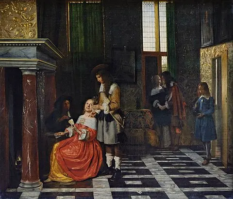 Card Players in an Opulent Interior
