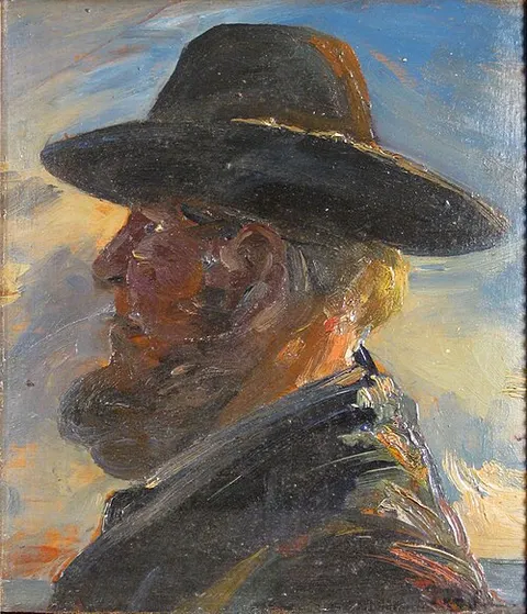 A fisherman in the evening sun.