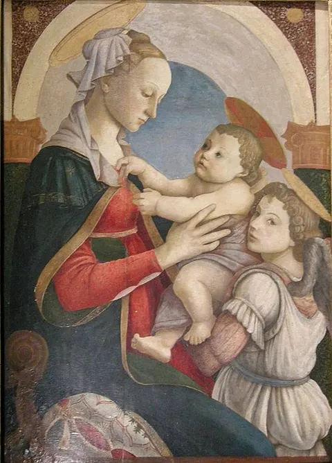 Virgen con el Niño y ángel