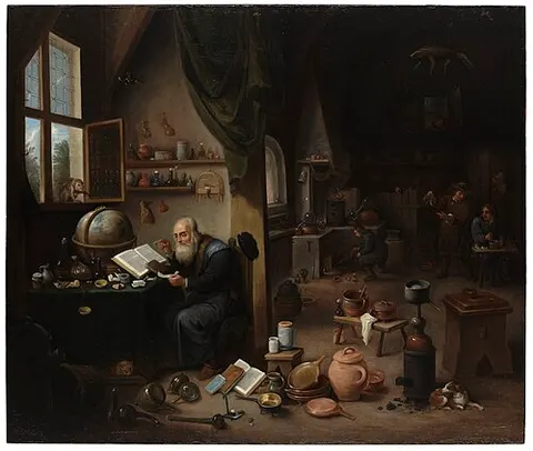 An alchemist in his laboratory.