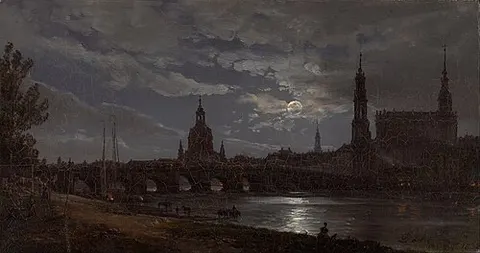 View of Dresden by Moonlight