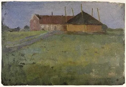 Farmhouse with Haystack