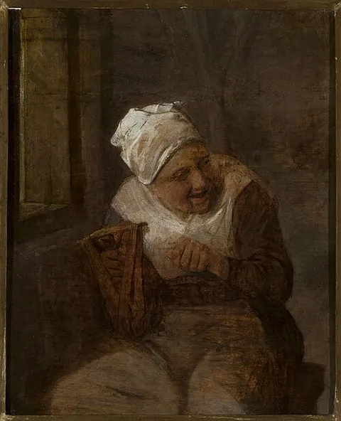 Spinning woman by the window.