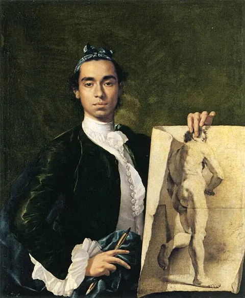 Self-portrait Holding an Academic Study