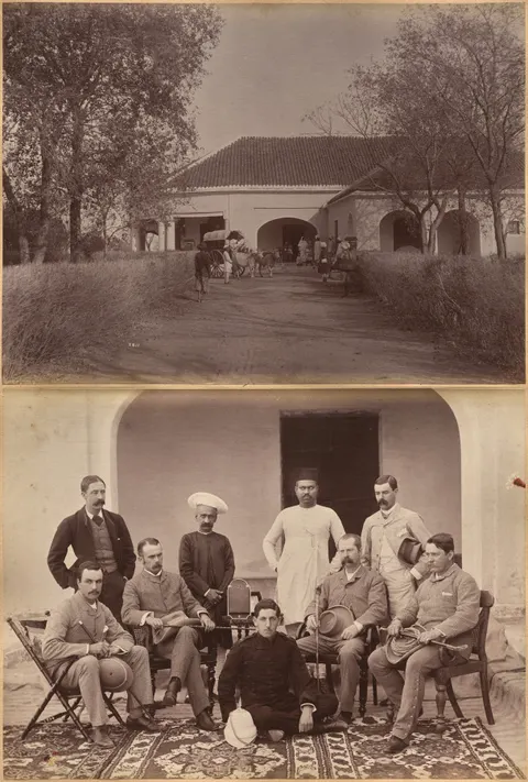 Civil officers at Jhansi (recto); Mr. William's House, Jhansi (verso)