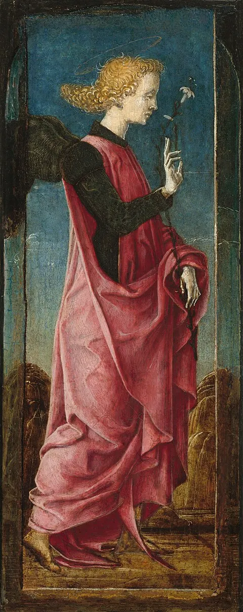 The Annunciation with Saint Francis and Saint Louis of Toulouse [middle left panel]