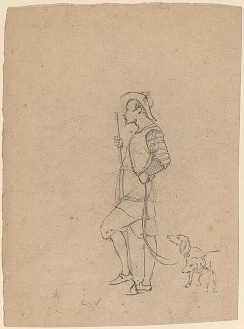 Study of Hunter with Dogs