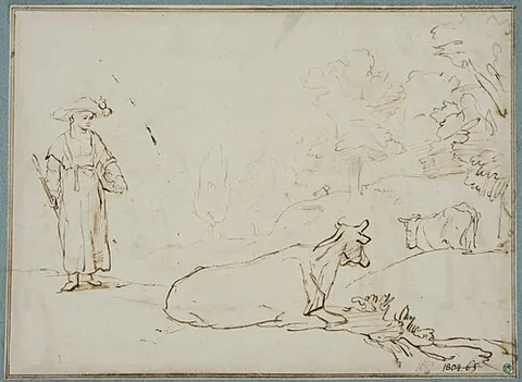 Peasant Woman with Two Cows