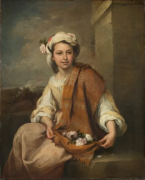 Muchacha con flores