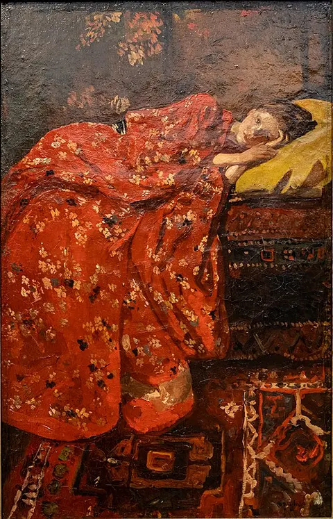 Girl in a Red Kimono (Geesje Kwak)