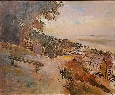Paisaje en la orilla del mar
