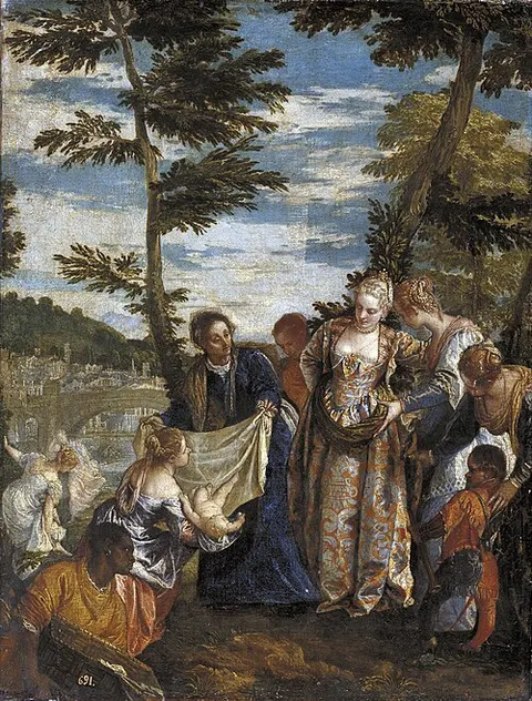 Moisés salvado de las aguas del Nilo
