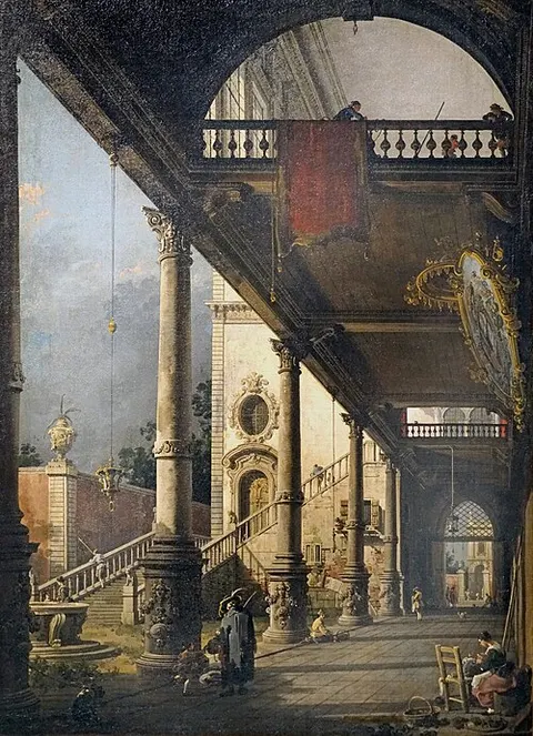 Perspectiva con pórtico