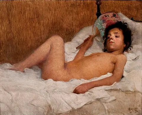In summer or Girl with a fan