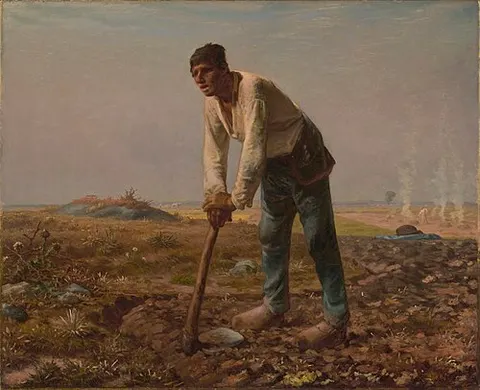 El hombre con la azada