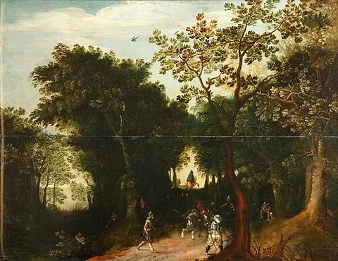 A Pass with Travellers attacked by Bandits