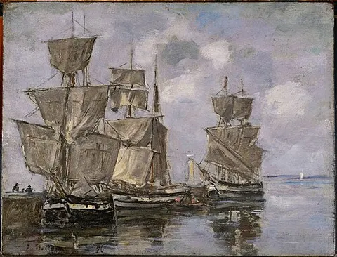 Navires dans le Port à Honfleur