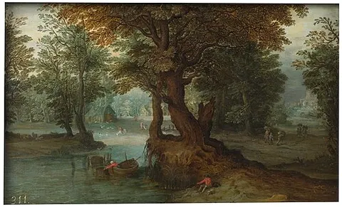 Bosque con laguna