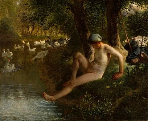 El baño de la pastora de gansos