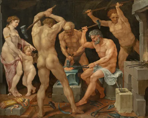 Venus and Cupid in Vulcan's Forge