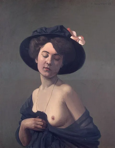 Mujer con sombrero negro