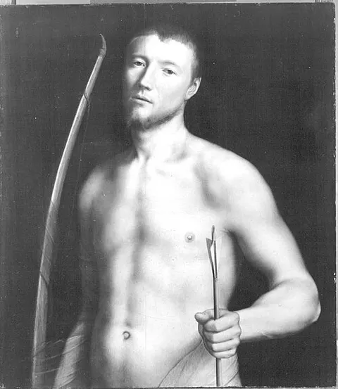 Portrait of a young man as St. Sebastian