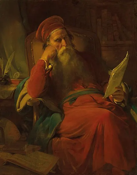Scholar in his study