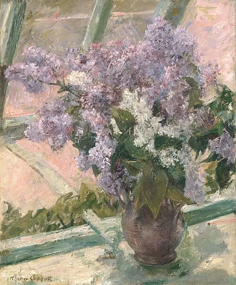Lilas en una ventana