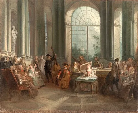 Concert in the Oval Salon of Pierre Crozat's Chateau at Montmorency