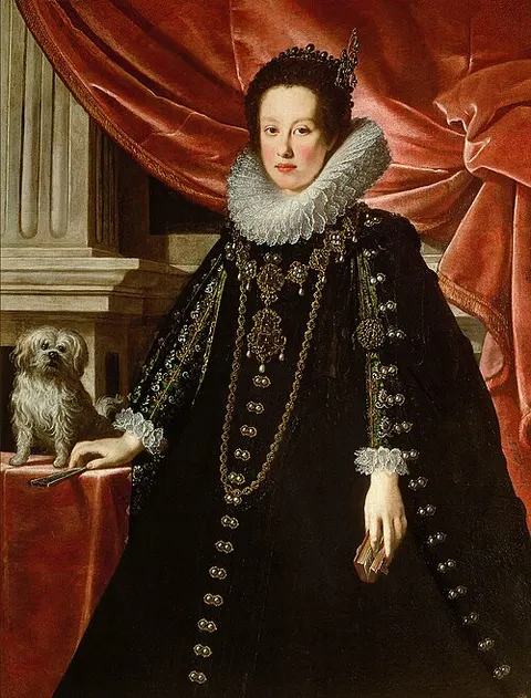 Portrait of Anna de' Medici (1616-1676), Archduchess with her Lapdog