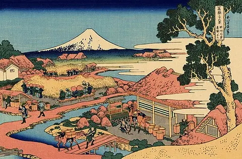 El Fuji desde los campos de té de Katakura en la provincia de Suruga