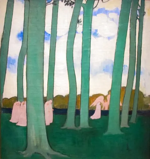Paysage aux arbres verts