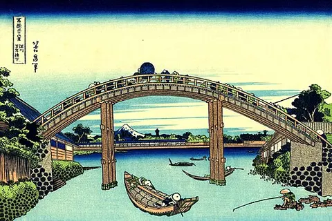 Bajo el puente Mannen en Fukagawa