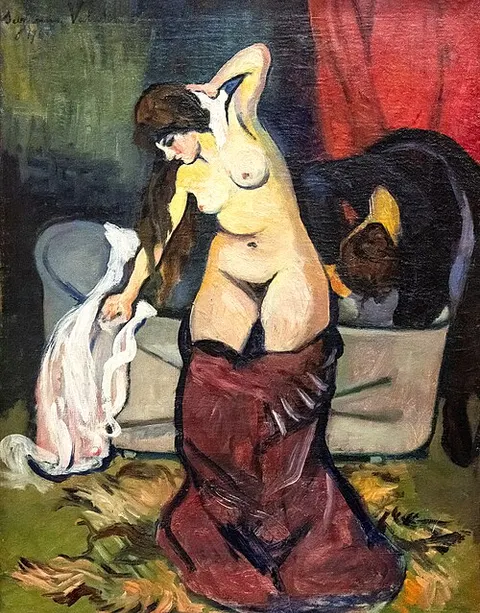 Young Girl Bathing
