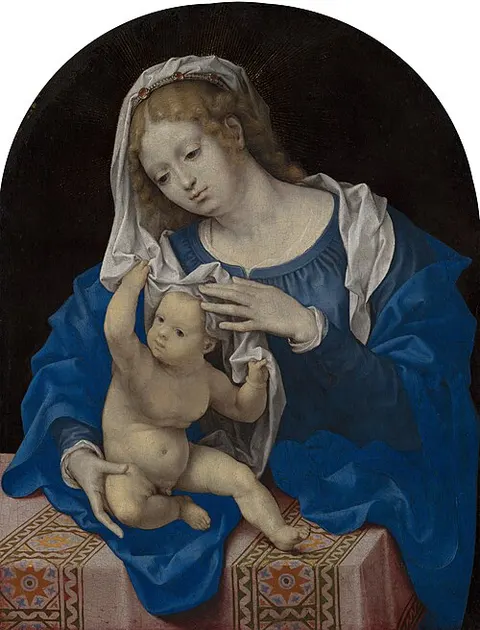 Madonna and Child Playing With the Veil