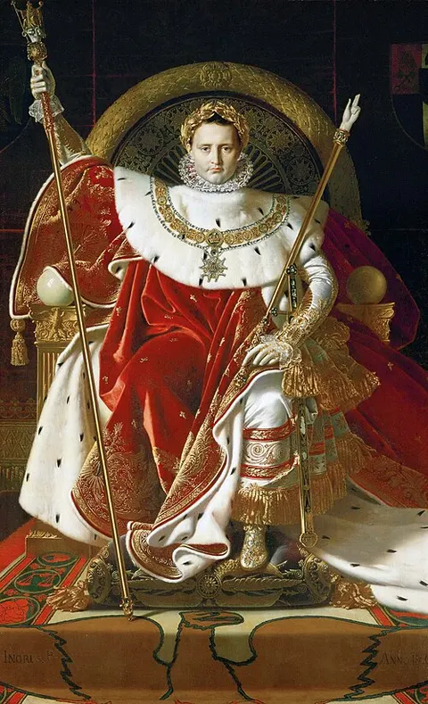 Napoleón en su trono imperial