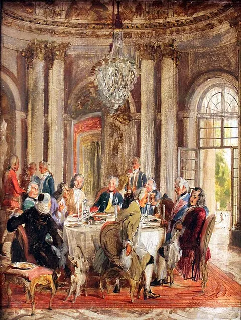 The Round Table of King Frederick II in Sanssouci (Sketch)