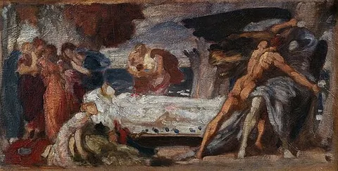 Colour Sketch for 'Hercules Wrestling with Death for the Body of Alcestis'