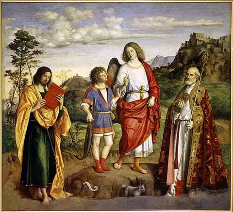 The Archangel Raphael with Saints James the Great and Nicholas