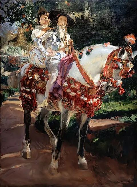 Retratos de Elena y María con trajes valencianos antiguos