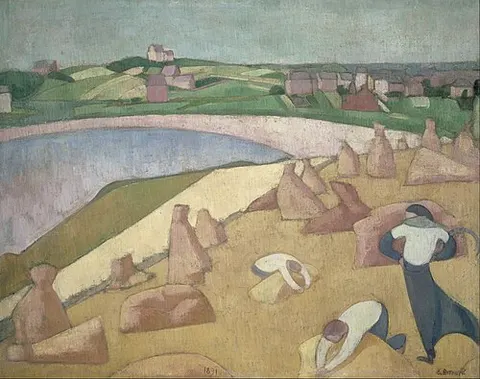 Moisson au bord de la mer