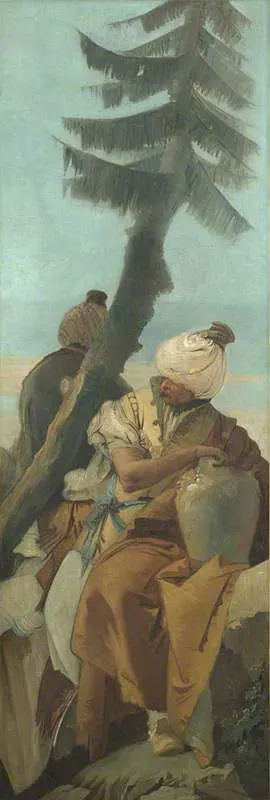 Two Orientals seated under a Tree