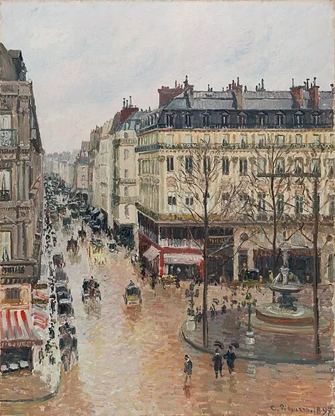 Rue Saint-Honoré por la tarde. Efecto de lluvia.